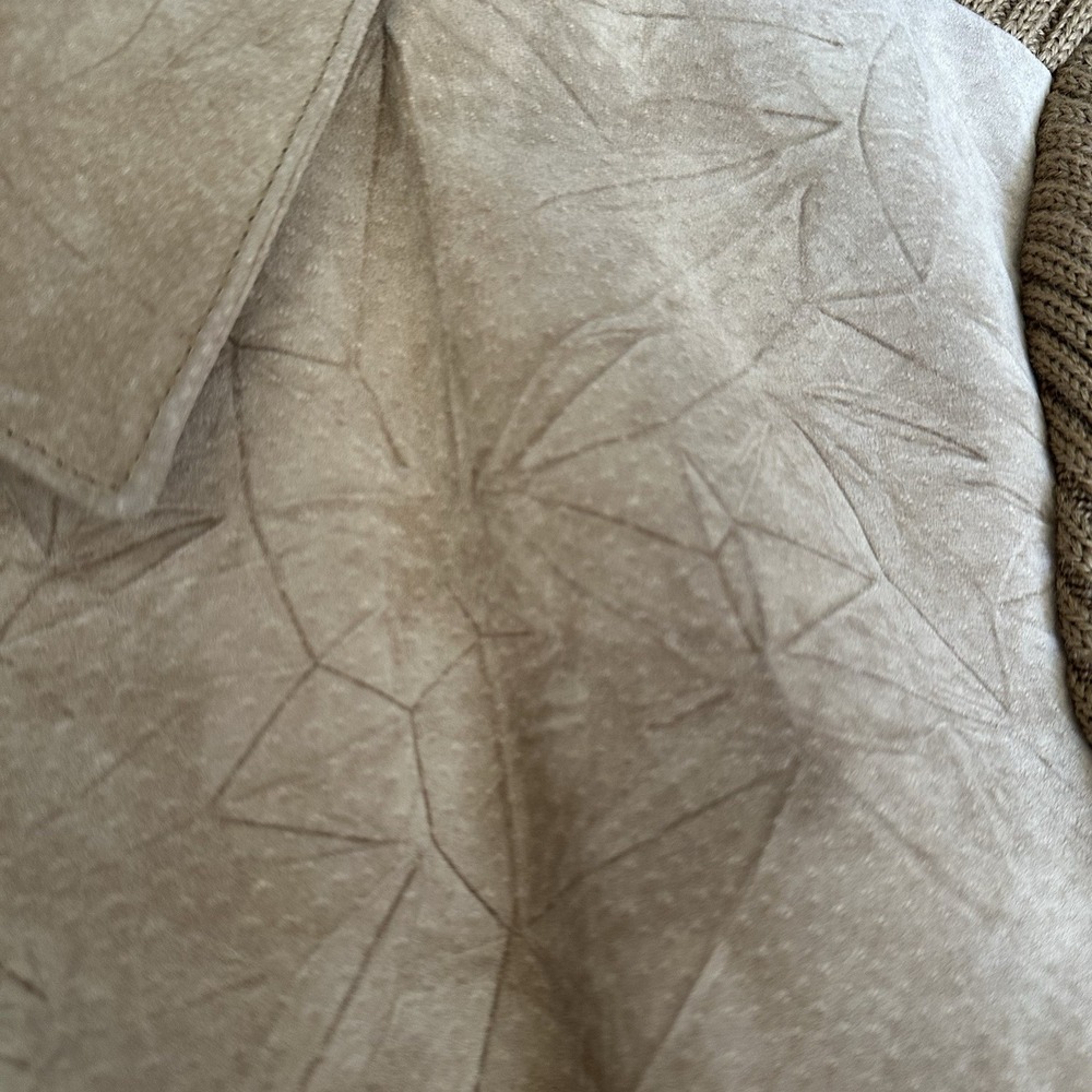 Coldwater Creek Leather Wool Knit Jacket Womens XL Tan Crinkle Suede NWT - Picture 4 of 13